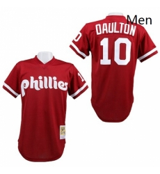 Mens Mitchell and Ness Philadelphia Phillies 10 Darren Daulton Authentic Red 1991 Throwback MLB Jersey Mens Mitchell and Ness Philadelphia Phillies 10 Darren Daulton Authentic Red 1991 Throwback MLB Jersey