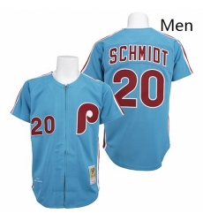 Mens Mitchell and Ness Philadelphia Phillies 20 Mike Schmidt Authentic Blue Throwback MLB Jersey Mens Mitchell and Ness Philadelphia Phillies 20 Mike Schmidt Authentic Blue Throwback MLB Jersey