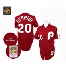 Mens Mitchell and Ness Philadelphia Phillies 20 Mike Schmidt Replica Red Throwback MLB Jersey Mens Mitchell and Ness Philadelphia Phillies 20 Mike Schmidt Replica Red Throwback MLB Jersey