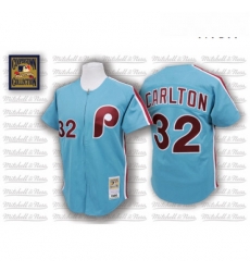 Mens Mitchell and Ness Philadelphia Phillies 32 Steve Carlton Replica Blue Throwback MLB Jersey Mens Mitchell and Ness Philadelphia Phillies 32 Steve Carlton Replica Blue Throwback MLB Jersey