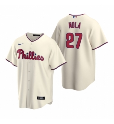 Mens Nike Philadelphia Phillies 27 Aaron Nola Cream Alternate Stitched Baseball Jerse Mens Nike Philadelphia Phillies 27 Aaron Nola Cream Alternate Stitched Baseball Jerse