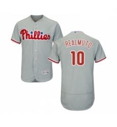 Mens Philadelphia Phillies 10 J T Realmuto Grey Road Flex Base Authentic Collection Baseball Jersey Mens Philadelphia Phillies 10 J T Realmuto Grey Road Flex Base Authentic Collection Baseball Jersey
