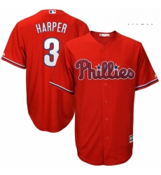 Mens Philadelphia Phillies 3 Bryce Harper Majestic Scarlet Official Cool Base RED Player Jersey Mens Philadelphia Phillies 3 Bryce Harper Majestic Scarlet Official Cool Base RED Player Jersey