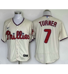 Men's Philadelphia Phillies #7 Trea Turner Cream Stitched MLB Flex Base Nike Jersey Men's Philadelphia Phillies #7 Trea Turner Cream Stitched MLB Flex Base Nike Jersey
