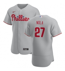 Philadelphia Phillies 27 Aaron Nola Men Nike Gray Road 2020 Authentic Player MLB Jersey Philadelphia Phillies 27 Aaron Nola Men Nike Gray Road 2020 Authentic Player MLB Jersey