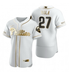 Philadelphia Phillies 27 Aaron Nola White Nike Mens Authentic Golden Edition MLB Jersey Philadelphia Phillies 27 Aaron Nola White Nike Mens Authentic Golden Edition MLB Jersey