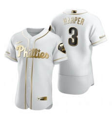 Philadelphia Phillies 3 Bryce Harper White Nike Mens Authentic Golden Edition MLB Jersey Philadelphia Phillies 3 Bryce Harper White Nike Mens Authentic Golden Edition MLB Jersey