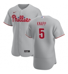 Philadelphia Phillies 5 Andrew Knapp Men Nike Gray Road 2020 Authentic Player MLB Jersey Philadelphia Phillies 5 Andrew Knapp Men Nike Gray Road 2020 Authentic Player MLB Jersey