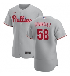 Philadelphia Phillies 58 Seranthony Dominguez Men Nike Gray Road 2020 Authentic Player MLB Jersey Philadelphia Phillies 58 Seranthony Dominguez Men Nike Gray Road 2020 Authentic Player MLB Jersey