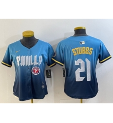 Women Philadelphia Phillies 21 Garrett Stubbs Blue 2024 City Connect Limited Stitched Jersey 3 Women Philadelphia Phillies 21 Garrett Stubbs Blue 2024 City Connect Limited Stitched Jersey 3