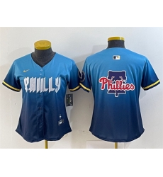 Women Philadelphia Phillies Team Big Logo Blue 2024 City Connect Limited Stitched Baseball Jersey Women Philadelphia Phillies Team Big Logo Blue 2024 City Connect Limited Stitched Baseball Jersey