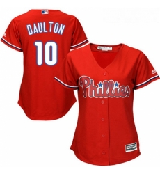Womens Majestic Philadelphia Phillies 10 Darren Daulton Authentic Red Alternate Cool Base MLB Jersey Womens Majestic Philadelphia Phillies 10 Darren Daulton Authentic Red Alternate Cool Base MLB Jersey