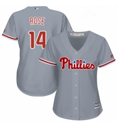 Womens Majestic Philadelphia Phillies 14 Pete Rose Authentic Grey Road Cool Base MLB Jersey Womens Majestic Philadelphia Phillies 14 Pete Rose Authentic Grey Road Cool Base MLB Jersey