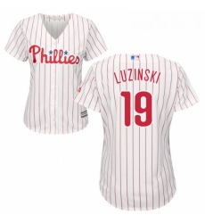 Womens Majestic Philadelphia Phillies 19 Greg Luzinski Replica WhiteRed Strip Home Cool Base MLB Jersey Womens Majestic Philadelphia Phillies 19 Greg Luzinski Replica WhiteRed Strip Home Cool Base MLB Jersey