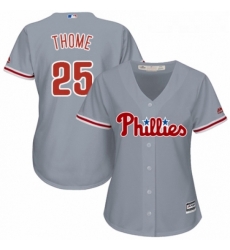 Womens Majestic Philadelphia Phillies 25 Jim Thome Replica Grey Road Cool Base MLB Jersey Womens Majestic Philadelphia Phillies 25 Jim Thome Replica Grey Road Cool Base MLB Jersey