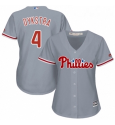 Womens Majestic Philadelphia Phillies 4 Lenny Dykstra Authentic Grey Road Cool Base MLB Jersey Womens Majestic Philadelphia Phillies 4 Lenny Dykstra Authentic Grey Road Cool Base MLB Jersey