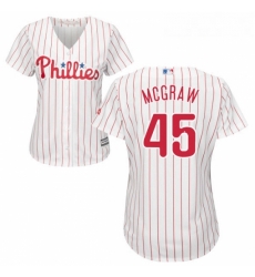 Womens Majestic Philadelphia Phillies 45 Tug McGraw Authentic WhiteRed Strip Home Cool Base MLB Jersey Womens Majestic Philadelphia Phillies 45 Tug McGraw Authentic WhiteRed Strip Home Cool Base MLB Jersey