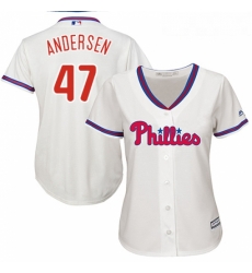Womens Majestic Philadelphia Phillies 47 Larry Andersen Replica Cream Alternate Cool Base MLB Jersey Womens Majestic Philadelphia Phillies 47 Larry Andersen Replica Cream Alternate Cool Base MLB Jersey