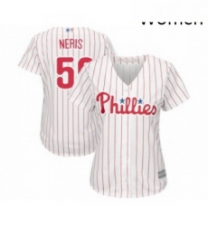 Womens Philadelphia Phillies 50 Hector Neris Replica White Red Strip Home Cool Base Baseball Jersey Womens Philadelphia Phillies 50 Hector Neris Replica White Red Strip Home Cool Base Baseball Jersey