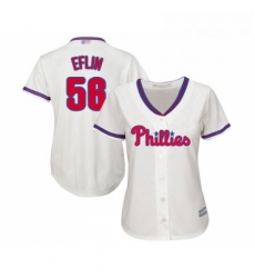 Womens Philadelphia Phillies 56 Zach Eflin Replica Cream Alternate Cool Base Baseball Jersey Womens Philadelphia Phillies 56 Zach Eflin Replica Cream Alternate Cool Base Baseball Jersey