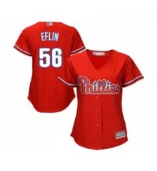 Womens Philadelphia Phillies 56 Zach Eflin Replica Red Alternate Cool Base Baseball Jersey Womens Philadelphia Phillies 56 Zach Eflin Replica Red Alternate Cool Base Baseball Jersey