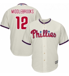 Youth Majestic Philadelphia Phillies 12 Will Middlebrooks Authentic Cream Alternate Cool Base MLB Jersey Youth Majestic Philadelphia Phillies 12 Will Middlebrooks Authentic Cream Alternate Cool Base MLB Jersey