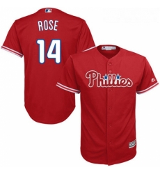 Youth Majestic Philadelphia Phillies 14 Pete Rose Replica Red Alternate Cool Base MLB Jersey Youth Majestic Philadelphia Phillies 14 Pete Rose Replica Red Alternate Cool Base MLB Jersey