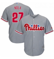 Youth Majestic Philadelphia Phillies 27 Aaron Nola Replica Grey Road Cool Base MLB Jersey Youth Majestic Philadelphia Phillies 27 Aaron Nola Replica Grey Road Cool Base MLB Jersey