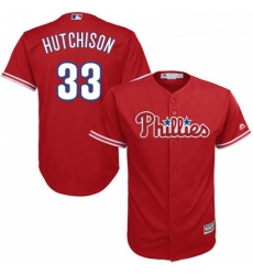 Youth Majestic Philadelphia Phillies 33 Drew Hutchison Replica Red Alternate Cool Base MLB Jersey Youth Majestic Philadelphia Phillies 33 Drew Hutchison Replica Red Alternate Cool Base MLB Jersey