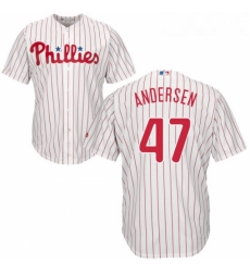 Youth Majestic Philadelphia Phillies 47 Larry Andersen Replica WhiteRed Strip Home Cool Base MLB Jersey Youth Majestic Philadelphia Phillies 47 Larry Andersen Replica WhiteRed Strip Home Cool Base MLB Jersey