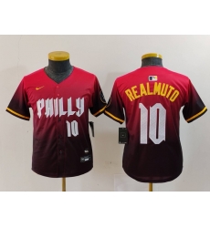 Youth Philadelphia Phillies 10 J T Realmuto Red 2024 City Connect Limited Stitched Baseball Jersey 3 Youth Philadelphia Phillies 10 J T Realmuto Red 2024 City Connect Limited Stitched Baseball Jersey 3
