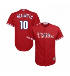 Youth Philadelphia Phillies 10 J T Realmuto Replica Red Alternate Cool Base Baseball Jersey Youth Philadelphia Phillies 10 J T Realmuto Replica Red Alternate Cool Base Baseball Jersey