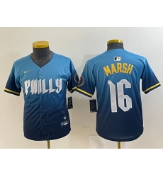Youth Philadelphia Phillies 16 Brandon Marsh Blue 2024 City Connect Limited Stitched Jersey 5 Youth Philadelphia Phillies 16 Brandon Marsh Blue 2024 City Connect Limited Stitched Jersey 5