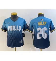Youth Philadelphia Phillies 26 Chase Utley Blue 2024 City Connect Limited Stitched Baseball Jersey Youth Philadelphia Phillies 26 Chase Utley Blue 2024 City Connect Limited Stitched Baseball Jersey
