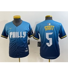 Youth Philadelphia Phillies 5 Bryson Stott Blue 2024 City Connect Limited Stitched Baseball Jersey 7 Youth Philadelphia Phillies 5 Bryson Stott Blue 2024 City Connect Limited Stitched Baseball Jersey 7