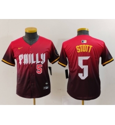 Youth Philadelphia Phillies 5 Bryson Stott Red 2024 City Connect Limited Stitched Baseball Jersey 2 Youth Philadelphia Phillies 5 Bryson Stott Red 2024 City Connect Limited Stitched Baseball Jersey 2