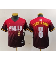 Youth Philadelphia Phillies 8 Nick Castellanos Red 2024 City Connect Limited Stitched Baseball Jersey 1 Youth Philadelphia Phillies 8 Nick Castellanos Red 2024 City Connect Limited Stitched Baseball Jersey 1