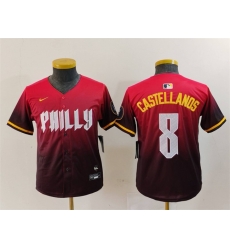 Youth Philadelphia Phillies 8 Nick Castellanos Red 2024 City Connect Limited Stitched Baseball Jersey Youth Philadelphia Phillies 8 Nick Castellanos Red 2024 City Connect Limited Stitched Baseball Jersey