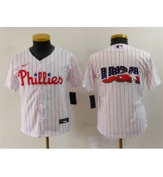 Youth Philadelphia Phillies Team Big Logo White Cool Base Stitched Baseball Jersey Youth Philadelphia Phillies Team Big Logo White Cool Base Stitched Baseball Jersey