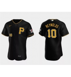 Men Pittsburgh Pirates 10 Bryan Reynolds Black Flex Base Stitched Baseball Jersey Men Pittsburgh Pirates 10 Bryan Reynolds Black Flex Base Stitched Baseball Jersey