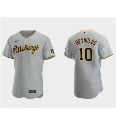 Men Pittsburgh Pirates 10 Bryan Reynolds Grey Flex Base Stitched Baseball Jersey Men Pittsburgh Pirates 10 Bryan Reynolds Grey Flex Base Stitched Baseball Jersey