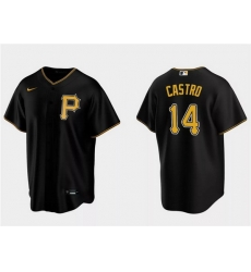 Men Pittsburgh Pirates 14 Rodolfo Castro Black Cool Base Stitched Baseball Jersey Men Pittsburgh Pirates 14 Rodolfo Castro Black Cool Base Stitched Baseball Jersey