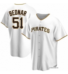 Men Pittsburgh Pirates David Bednar #51 White Cool Base Stitched Jersey Men Pittsburgh Pirates David Bednar #51 White Cool Base Stitched Jersey