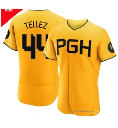 Men Pittsburgh Pirates Rowdy Tellez #44 City Connect Stitched Yellow Jersey Men Pittsburgh Pirates Rowdy Tellez #44 City Connect Stitched Yellow Jersey