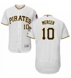 Mens Majestic Pittsburgh Pirates 10 Jordy Mercer White Home Flex Base Authentic Collection MLB Jersey Mens Majestic Pittsburgh Pirates 10 Jordy Mercer White Home Flex Base Authentic Collection MLB Jersey