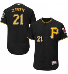 Mens Majestic Pittsburgh Pirates 21 Roberto Clemente Black Alternate Flex Base Authentic Collection MLB Jersey Mens Majestic Pittsburgh Pirates 21 Roberto Clemente Black Alternate Flex Base Authentic Collection MLB Jersey