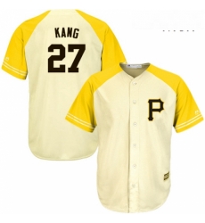 Mens Majestic Pittsburgh Pirates 27 Jung ho Kang Replica CreamGold Exclusive MLB Jersey Mens Majestic Pittsburgh Pirates 27 Jung ho Kang Replica CreamGold Exclusive MLB Jersey