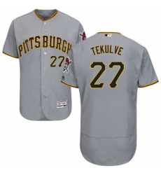 Mens Majestic Pittsburgh Pirates 27 Kent Tekulve Grey Road Flex Base Authentic Collection MLB Jersey Mens Majestic Pittsburgh Pirates 27 Kent Tekulve Grey Road Flex Base Authentic Collection MLB Jersey