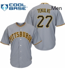 Mens Majestic Pittsburgh Pirates 27 Kent Tekulve Replica Grey Road Cool Base MLB Jersey Mens Majestic Pittsburgh Pirates 27 Kent Tekulve Replica Grey Road Cool Base MLB Jersey