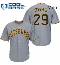 Mens Majestic Pittsburgh Pirates 29 Francisco Cervelli Replica Grey Road Cool Base MLB Jersey Mens Majestic Pittsburgh Pirates 29 Francisco Cervelli Replica Grey Road Cool Base MLB Jersey